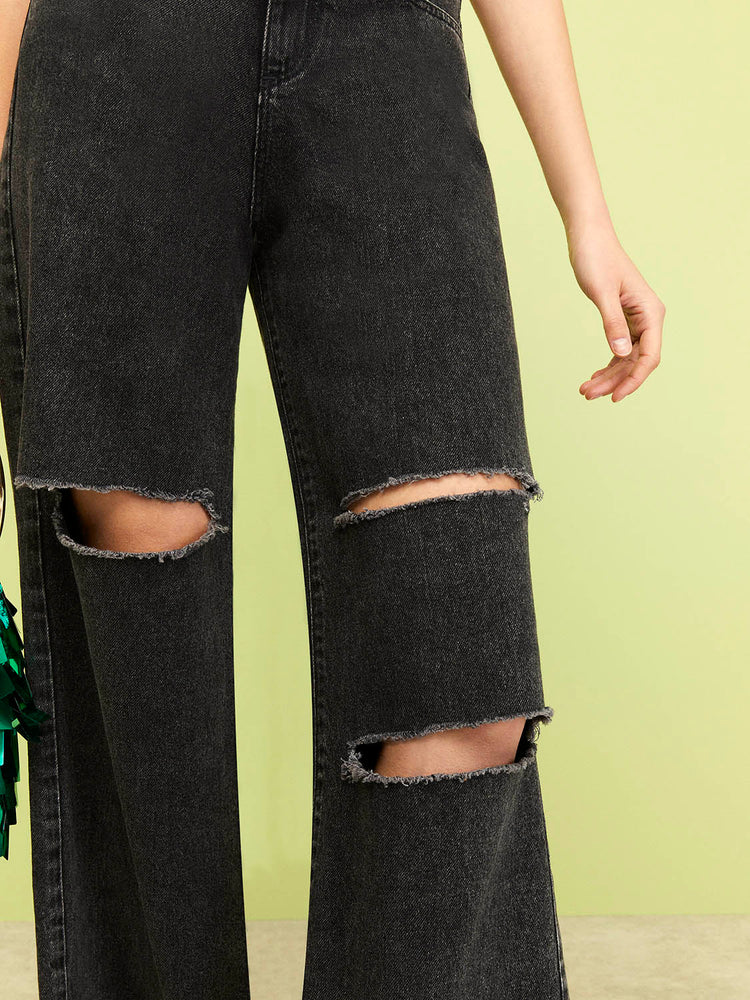 High Waisted Ripped Jeans