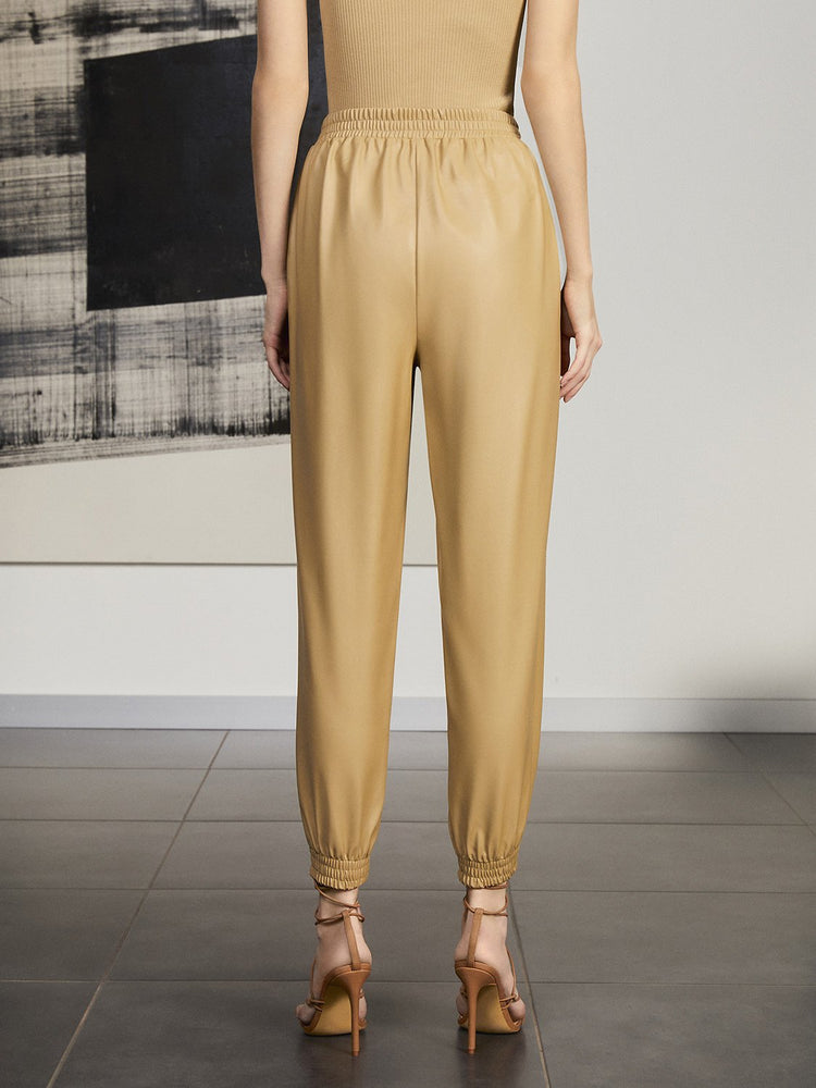Faux Leather Jogging Pants