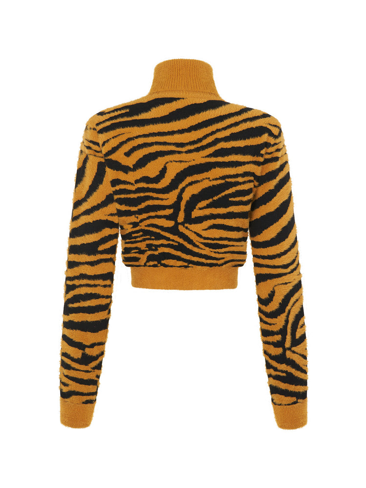 Tiger Print Soft Knit Sweater