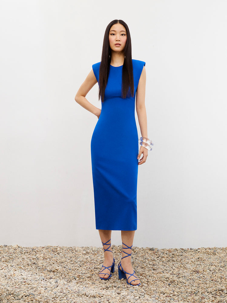 Shoulder Pad Pencil Dress