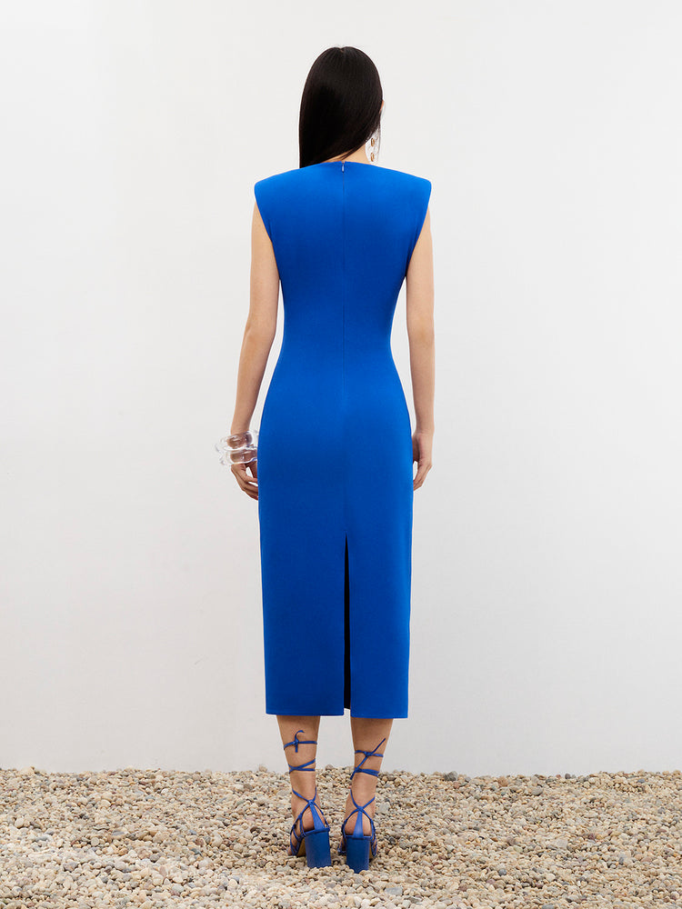 Shoulder Pad Pencil Dress