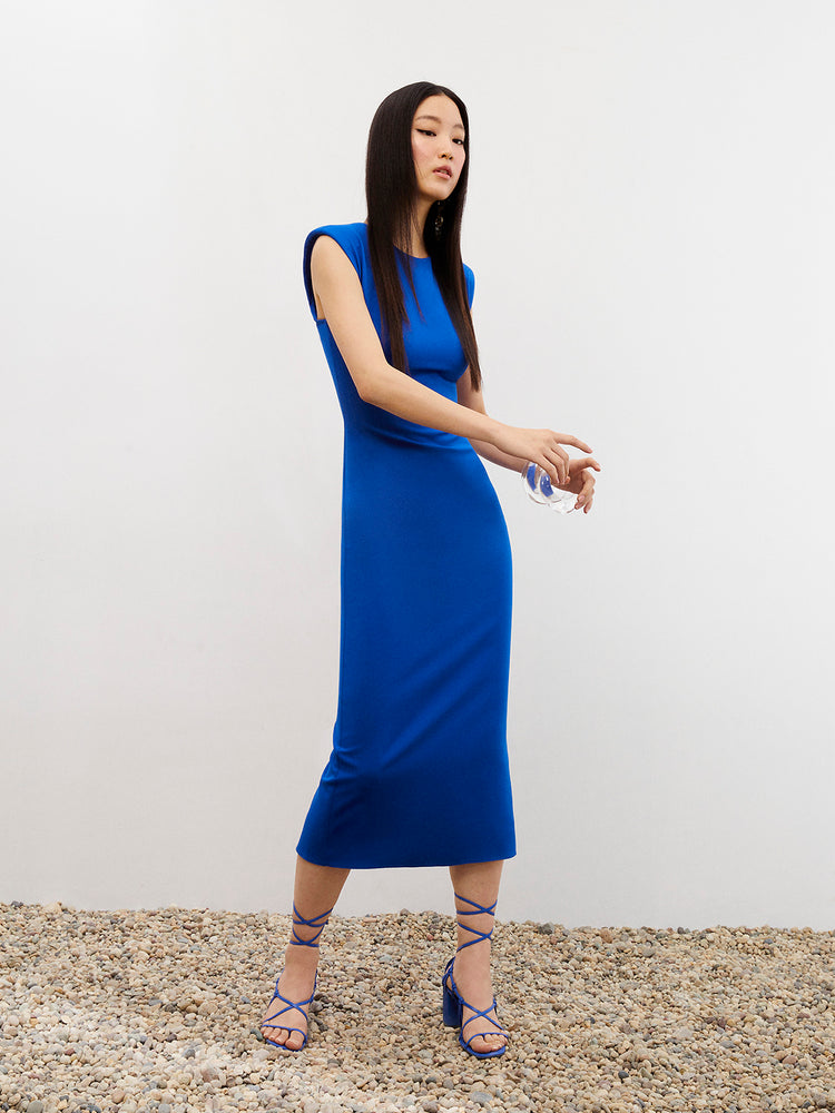 Shoulder Pad Pencil Dress