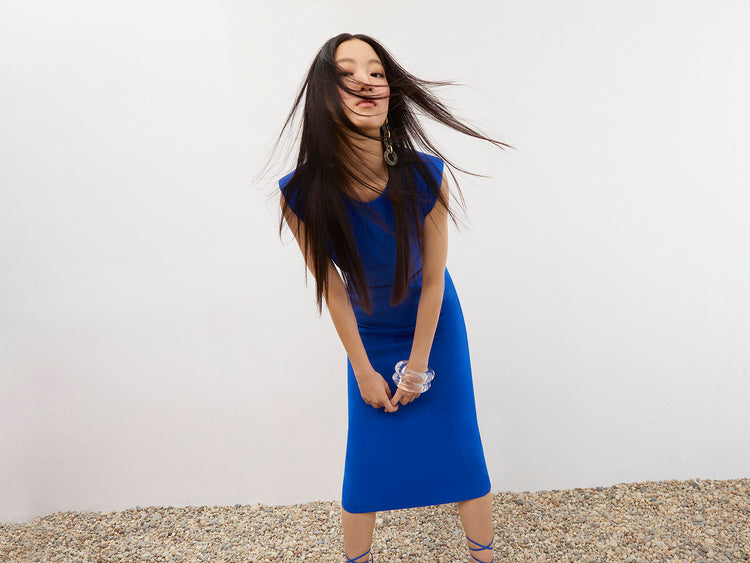 Shoulder Pad Pencil Dress