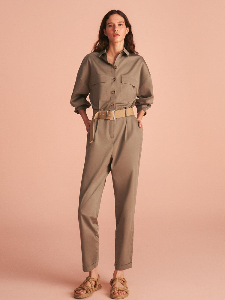 Lapel Collar Jumpsuit