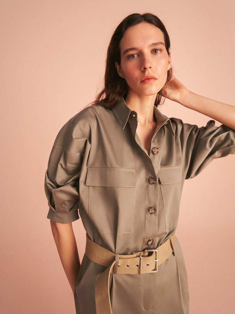 Lapel Collar Jumpsuit