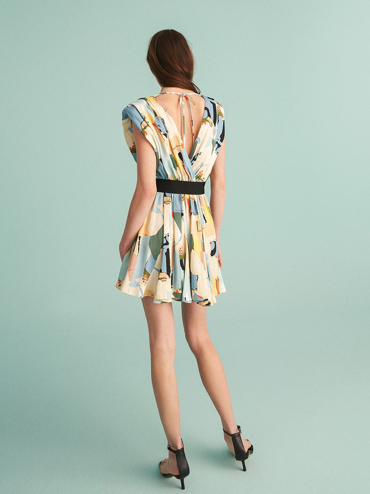 Mini Print Wrap Dress