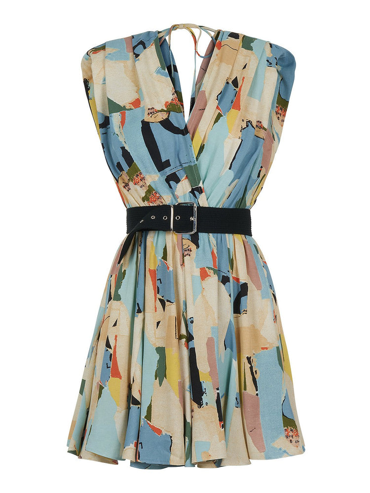 Mini Print Wrap Dress