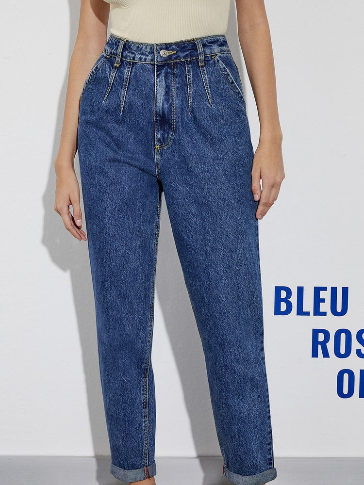 Cuffed Hem Mom Jeans