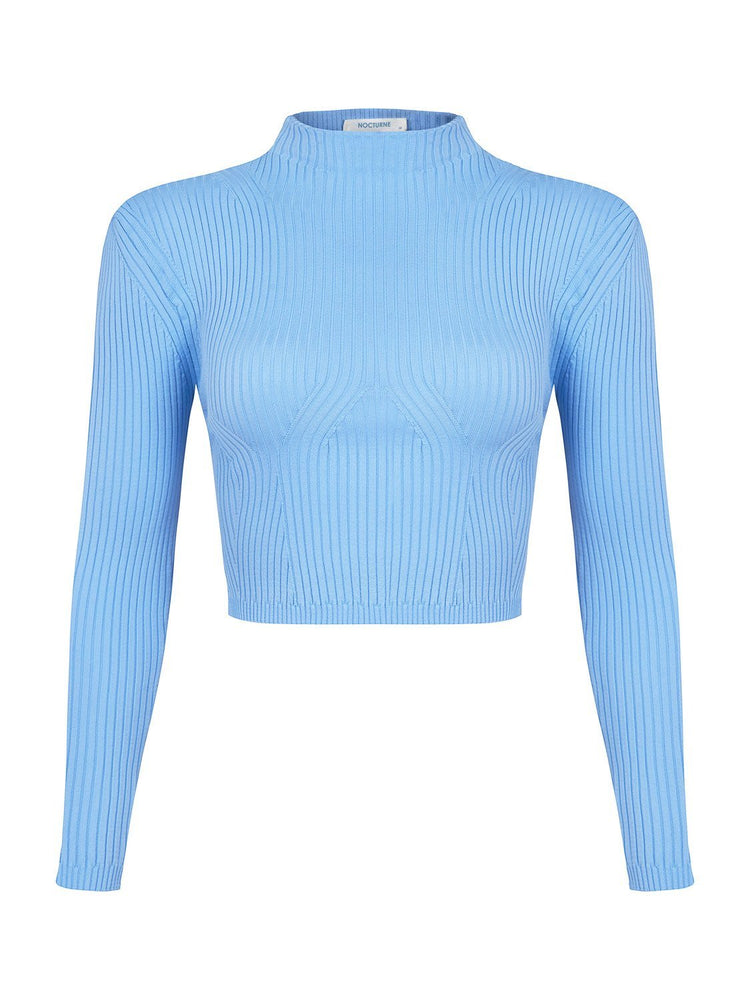 Shoulder Pad Knit Crop Top