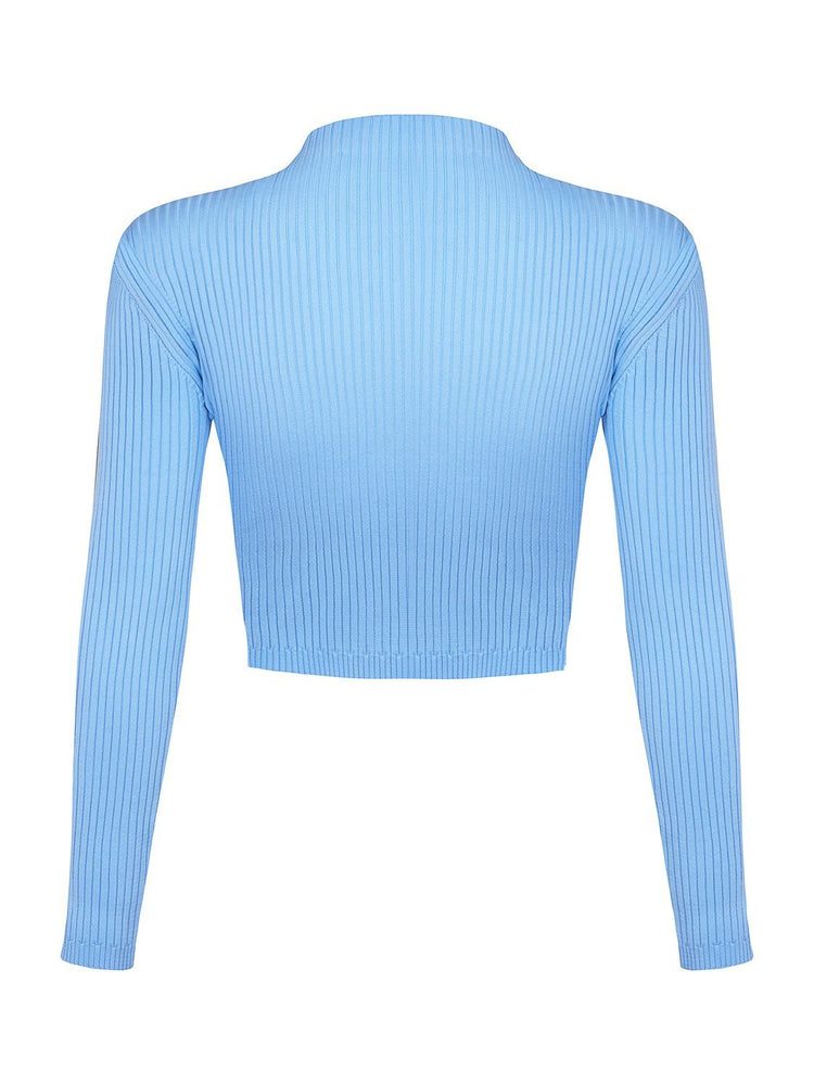 Shoulder Pad Knit Crop Top