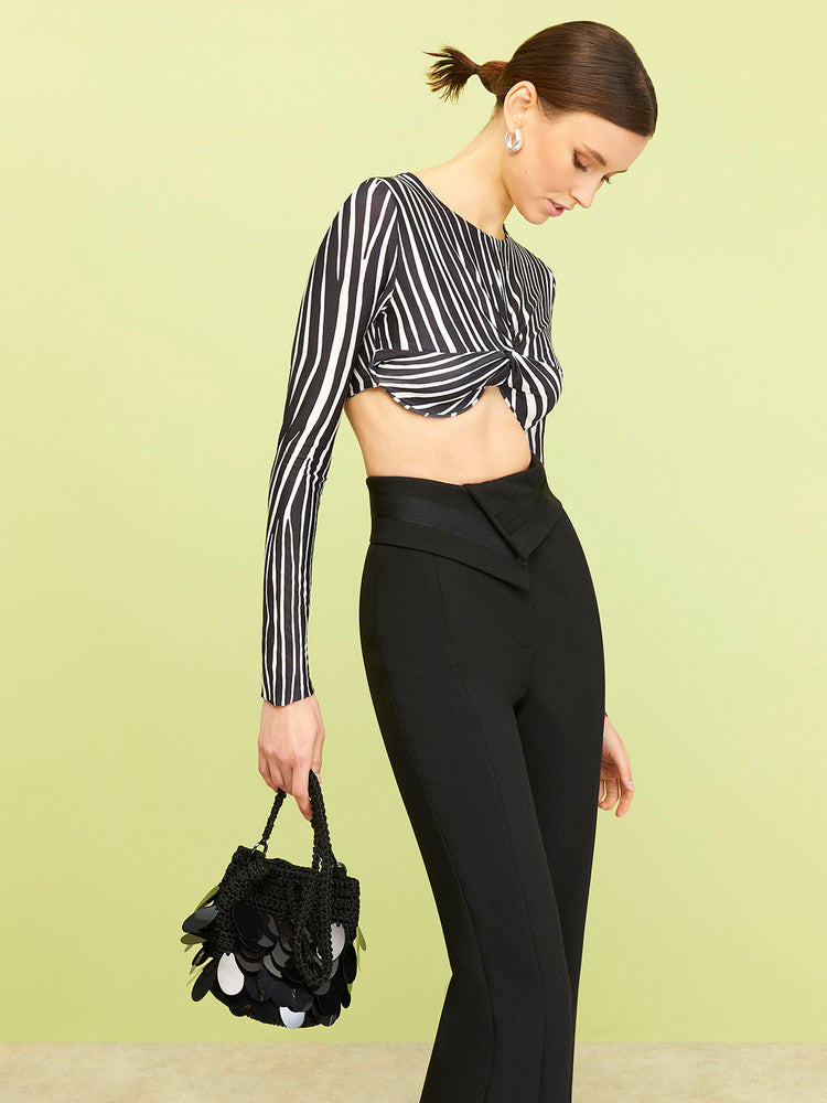 Zebra Print Crop Top Full sleeve